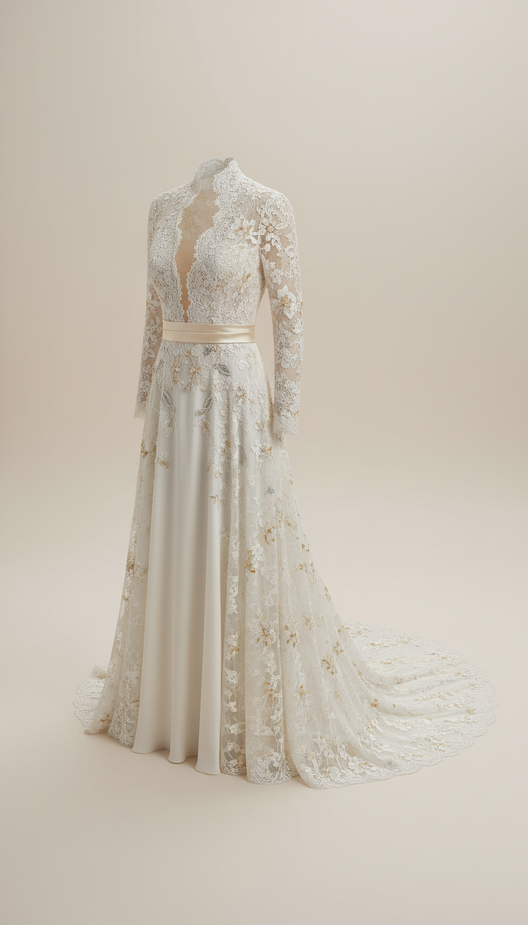 Robe de mariée soie et dentelle