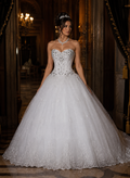 Robe de Mariée Princesse Bustier Cristaux et Dentelle
