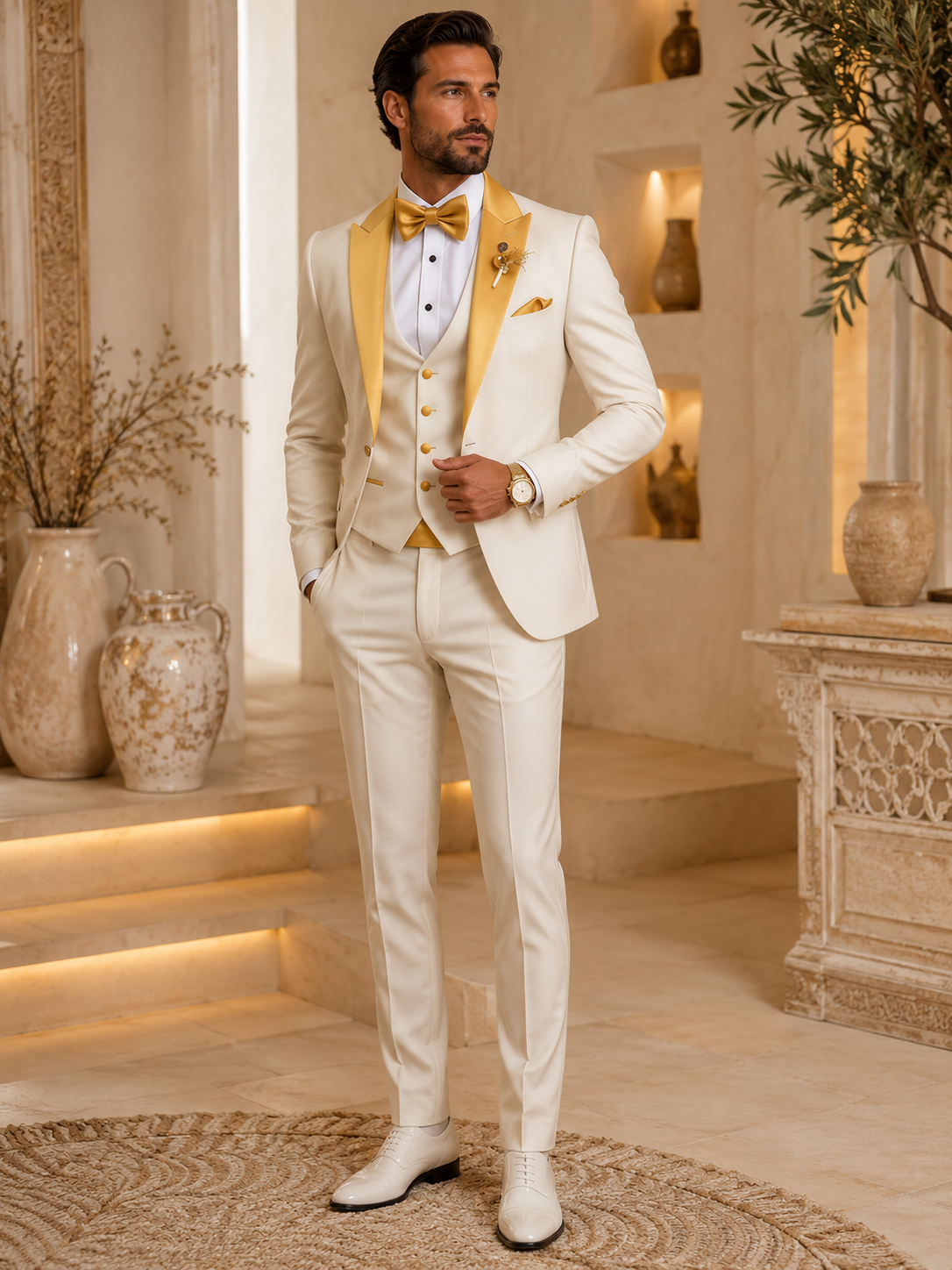 Abito da Sposo 3 Pezzi da Uomo