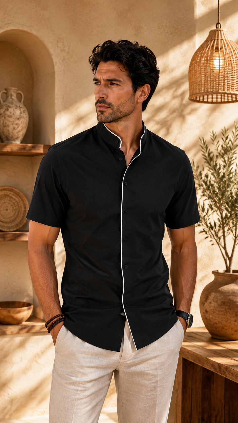 Chemise Homme Col Mao