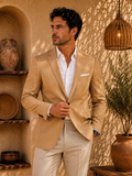 Veste Costume Beige Camel Homme