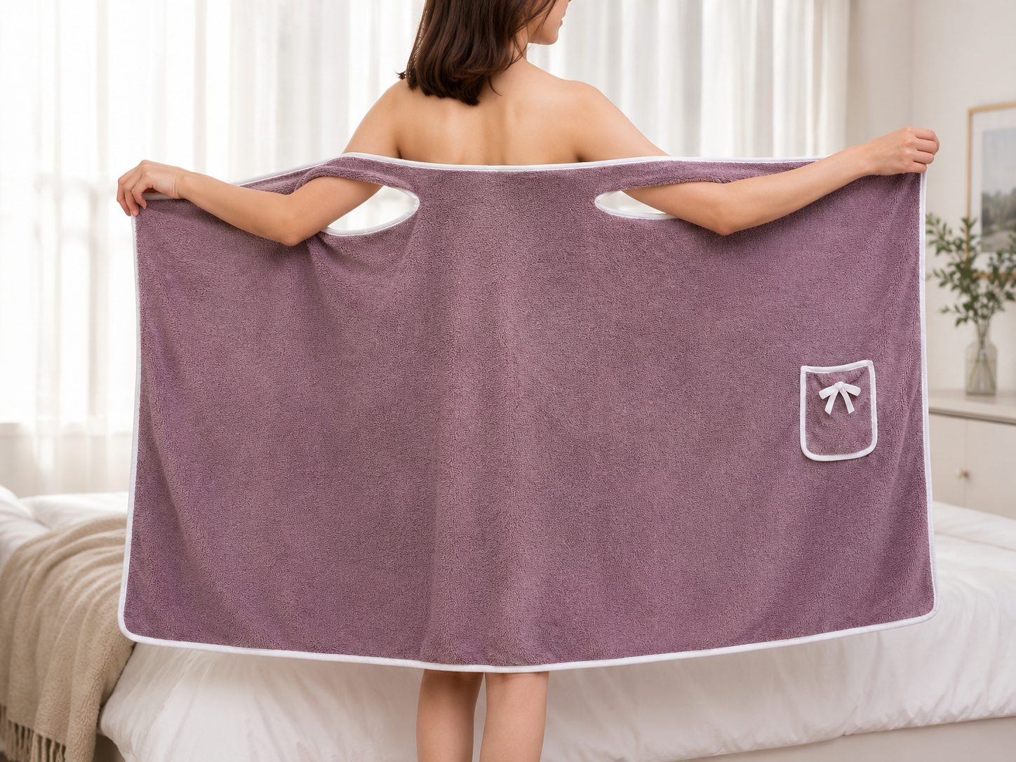 Toalla-vestido de baño con tirantes