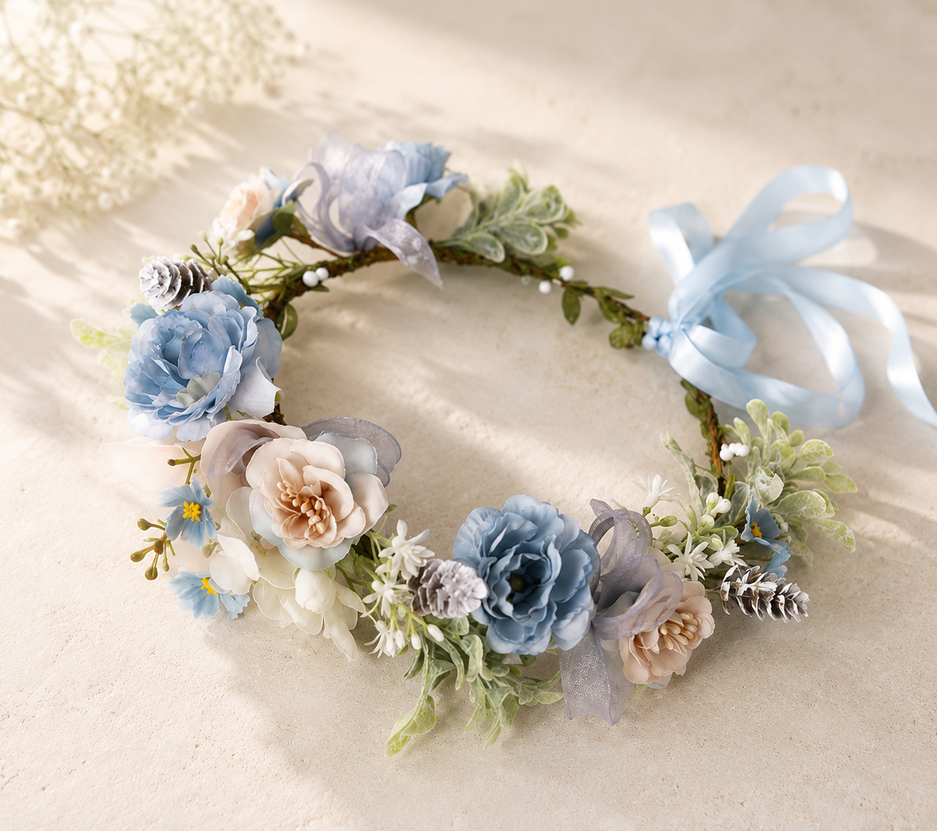 Couronne Florale Bleue Romantique Mariage