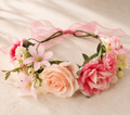 Couronne Florale Roses Fuchsia Mariage