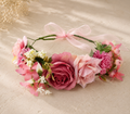Couronne Florale Rose Pêche Bicolore Mariage