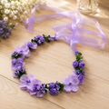 Couronne Florale Roses Mauves et Lilas Mariage