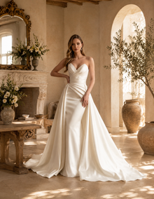 Robe de Mariée Sirène Satin - Avec sur-jupe amovible