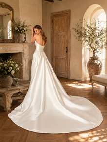 Robe de Mariée Sirène Satin - Vue de face