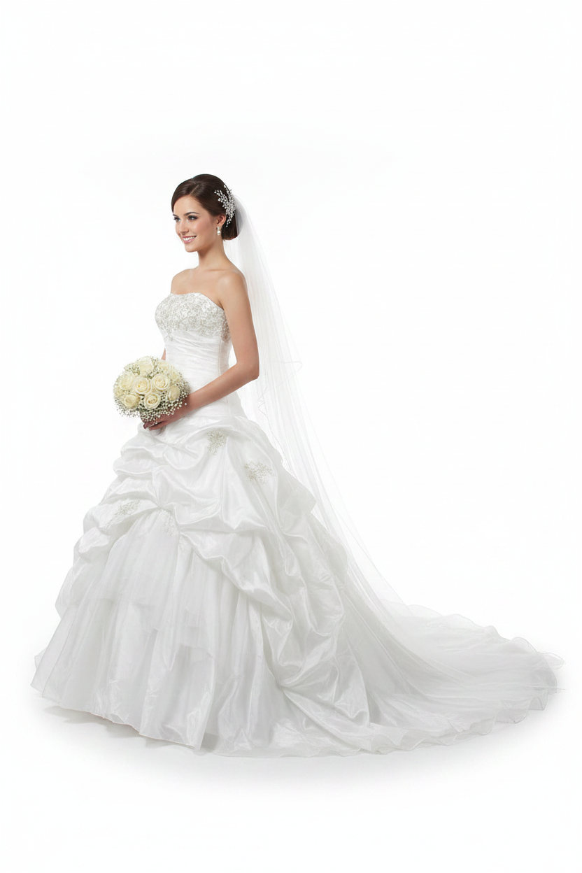 Robe bustier organza froissé - côté